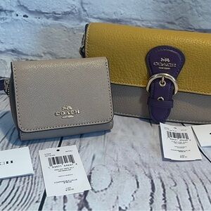 Coach Kleo Crossbody Mini In Colorblock Gold/taupe Multi with Small Wallet